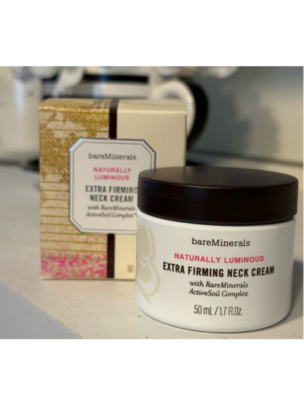 NEW bareMinerals Naturally Luminous Extra Firming Neck Cream 1.7 oz